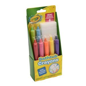 Crayola Bathtub Crayons With Eraser 7 Colors For Kids Ages 3+ Non-Toxic